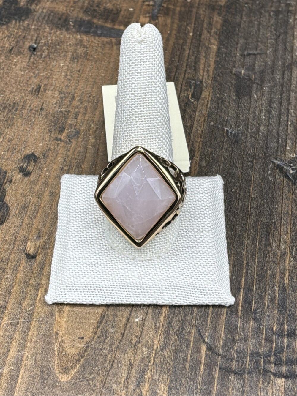 Barse Riviera Ring-Rose Quartz -Bronze- 11.5-NWT